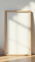 Smooth, light wood photo frame, minimalist design , tabletop display, bright, pastel