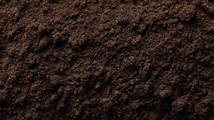 Close-up Texture of Dark Fertile Soil dirt earth