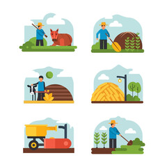 Farming Life: Agriculture, Rural Work, Animals, Machinery, Cultivation, Harvest