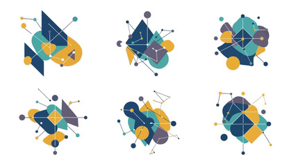 Abstract Geometric Shapes Composition, Modern Design Elements, Minimalist Art