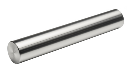 Polished Metal Rod Cylinder on Black Background steel chrome