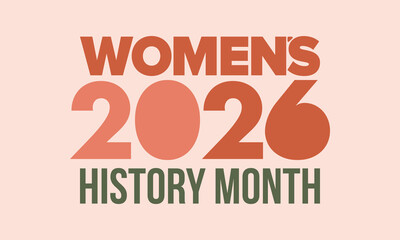 Obraz premium Women's History Month. The annual month that highlights the contributions of women to events in history. Celebrated during March in the United States, the United Kingdom, and Australia. Vector poster