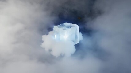 ice cubes on black background - Powered by Adobe