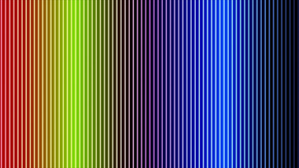 Colorful rainbow gradient bars vibrant pattern with vertical stripes in bright hues including red orange yellow green blue and black for vivid visual effect