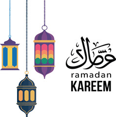 Vibrant Ramadan Kareem lanterns for festive Islamic celebrations