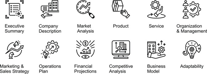 Robust Business Plan banner web icon vector illustration