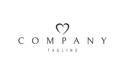A vector logo featuring an abstract image a heart silhouette in a clean minimal style, symbolizing love, care, and emotional warmth.