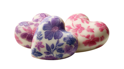 Floral Heart Shaped Gift Box Ornate Paper Wrapped Souvenir for Valentine's Day Wedding Anniversary Party Presents with Flower Print Pattern