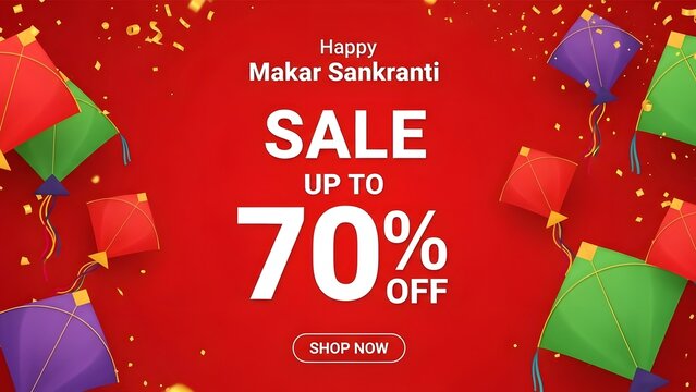 Happy makar sankranti sale up to 70% off greeting card design with kites