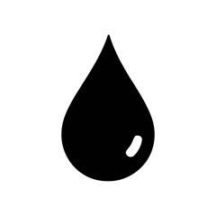 Single water drop icon isolated on transparent background