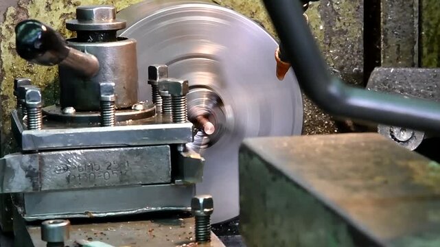 Manufacturing of a part on a lathe with the supply of an emulsion. The process of mechanical fabrication of a metal element.