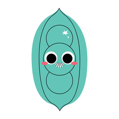 Green Pea Flat Vector Illustration