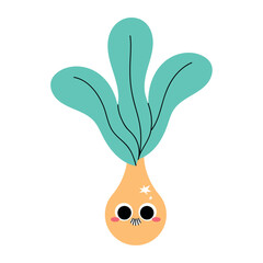 Large Onion Flat Vector Illustration