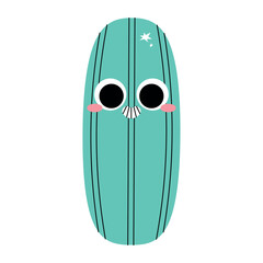 Fresh Cucumber Flat Vector Illustration