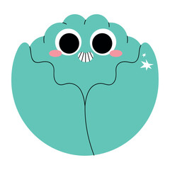 Green Cabbage Flat Vector Illustration