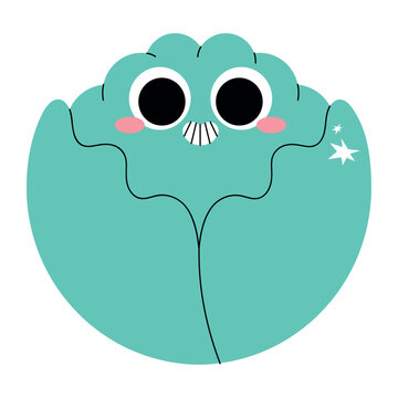 Green Cabbage Flat Vector Illustration