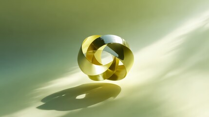 Gold circle with a silver border. The circle is surrounded by a shadow. The image has a modern