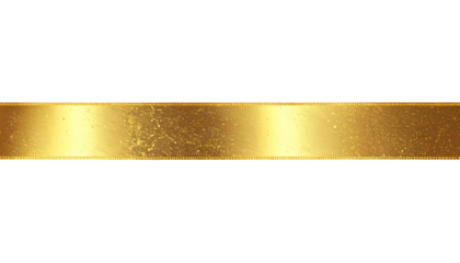Horizontal, gold ribbon on a black background, with subtle texture and light