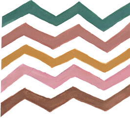 Hand-Painted Zigzag Stripes in Muted Colors