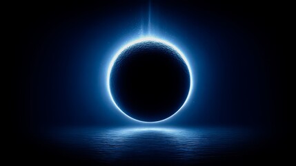 Obraz premium Large black circle with a bright light shining on it. The light is coming from the center of the circle