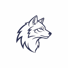 Fototapeta premium Stylized Wolf Head Emblem for Sports Teams and Brands.