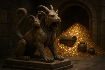 Mythical Creature Statue Guardian of Hidden Treasure and Gold