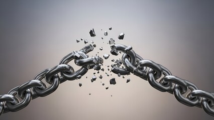 Shattered Bonds: A powerful visual representation of freedom and overcoming obstacles with a