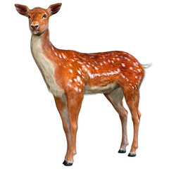 3D Rendering Deer on White