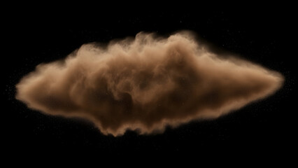 Dust Cloud: This image captures a captivating view of a dust cloud isolated against a dark backdrop.