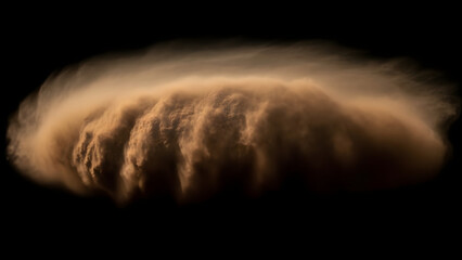 Dynamic Dust Cloud: An evocative image of a powerful dust cloud, showcasing the raw energy of nature. The swirling sand creates a mesmerizing spectacle of movement.