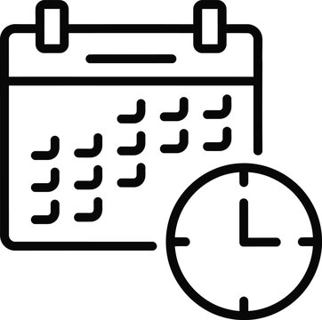 Calendar and clock icon symbolizing effective time management and scheduling appointments
