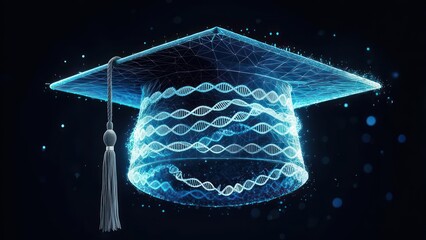 Digital graduation cap, DNA strands