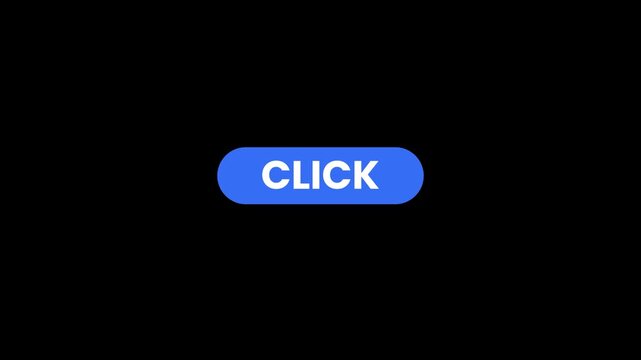 Highlights click button animation isolated on black background