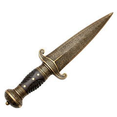 An intricately designed antique dagger, showcasing its fine craftsmanship and detailed engravings