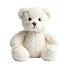 Obraz premium A cute, fluffy white teddy bear. It's a classic and comforting toy, perfect for children. 
