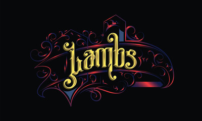 LAMBS lettering custom style design
