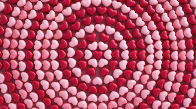 Red and white spheres arranged in concentric circles create a symmetrical pattern radiating from a central point in the image - Powered by Adobe