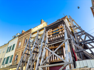 Street view of old village Vernon in France