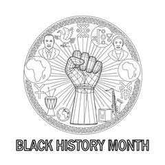 A Professional Cultural Black History Month Symbol, Showcasing African American Heritage and Digital Civil Rights Equality Diversity Inclusion Empowerment.