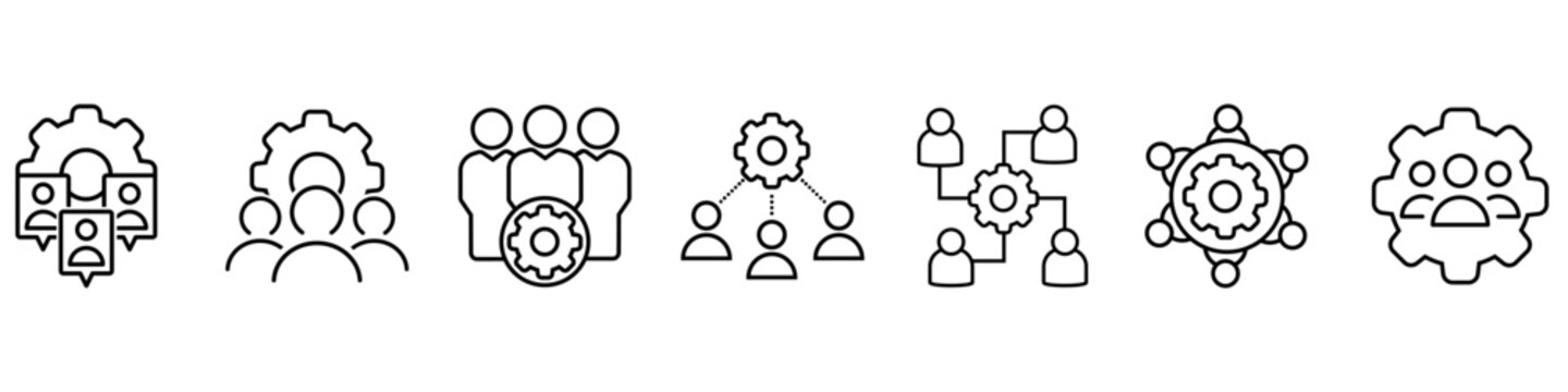 Technical support team vector set. Development team Illustration sign collection.  Programmers team symbol or logo.