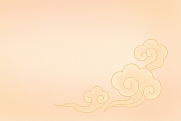 Minimal Beige Background with Subtle Asian Cloud Motif