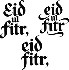 Eid ul Fitr greeting in elegant calligraphy style