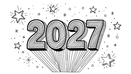 Celebrate the future with 2027 in bold stylish numbers