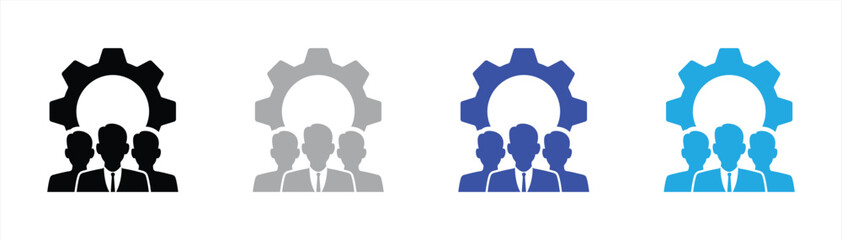 Management Team and Organizational Leadership Icon Set