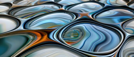 Abstract silver white dark black blue soft and smooth curve wave flow liquid dune ripple close up.