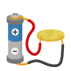Battery Connected to Gold Coin Experiment