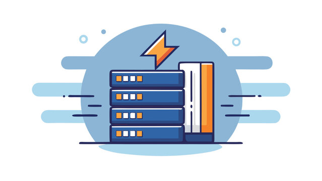 Minimalist icon of a server rack or GPU mining hardware with a digital spark.