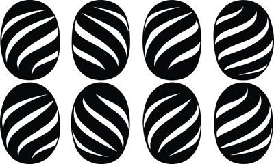 set of vector black and white abstract shapes