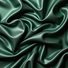 Emerald Velvet Waves: The Dance of Fabric