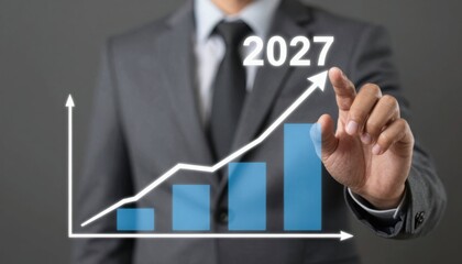 Business growth projection for 2027 strategic insights and graphical analysis in a corporate environment